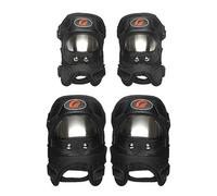 GES 4 PCS Motocicleta y bicicleta Adultos Acero al carbono ATV Motocross Codo Rodillera Shin Guard Pads Protector Kit Motocross Racing (Corto)