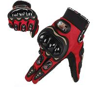 GES Hombres Moto al Aire Libre Guantes Impermeables Motocicleta Pantalla táctil de Dedo Completo Racing Motocross Guantes (M, Rojo)