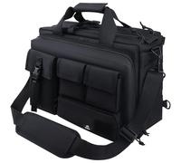 GES Multifunción Mens al Aire Libre táctico Hombro de Nylon portátil Messenger Bag maletín Bolsos Grandes para 15.6" portátil/cámara(Negro)
