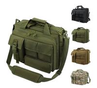 GES Multifunción Mens al Aire Libre táctico Hombro de Nylon portátil Messenger Bag maletín Bolsos Grandes para 15.6" portátil/cámara(Verde)