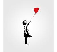 Gesar Adhesivo Banksy - Niña con globo - Chica con globo - Adhesivo de pared - Vinilo - Ideal para decorar paredes - Adhesivo de diseño de interiores - Color como en la imagen (38 x 84 cm)