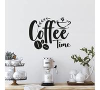 Gesar Adhesivo De Pared Para Bar - Taza De Café - Espiga y Texto Coffee Time - Adhesivos murales - Adhesivo Restaurante - Interior Design - Calcomanía - Adhesivo Vinilo Pared