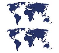 Gesar,Adhesivo decorativo para autocaravana,Pegatinas decorativas con mundo,Accesorios para autocaravanas,Pegatinas Mundo para autocaravanas,Caravanas y caravanas,Planisferio (azul)