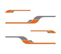 Gesar - Adhesivo decorativo para autocaravanas y autocaravanas (naranja-gris)