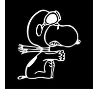 Gesar - Adhesivo Piloto Snoopy - Adhesivo para Coche y Moto - Dormitorio - Apto para todos los modelos de Mac - Fantasía Divertida - Tamaño 9 x 10 cm (Blanco)
