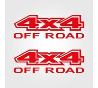 Gesar - Juego de 2 adhesivos 4 x 4 para todoterreno, adhesivo 4 x 4 para todoterreno, adhesivo todoterreno, apto para coche y moto (rojo)