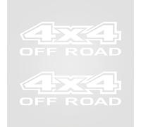 Gesar - Juego de 2 adhesivos 4 x 4 para todoterreno, adhesivo 4 x 4, para todoterreno, para coche y moto, color blanco