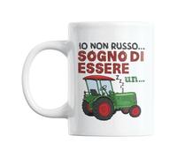 Gesar - Taza divertida para hombre con texto en inglés "Io non Russo Dream Be una Moto" - Taza de moto simpática para desayuno, idea de regalo para él, papá, motociclista, tazas con frases divertidas