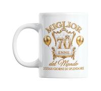 Gesar Taza Regalo Mujer y Hombre para Cumpleaños 70 Años - Setenta - Ideas de regalo 70 años - 70 años - Mejor 70 años del mundo - Taza simpática - Regalos para setenta años