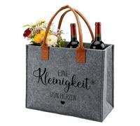 Geschenke Frauen Filztasche mit Spruch Eine Kleinigkeit Von Herzen, Filz Shopper Bag Frau Filz Tote Bag für Damen, Geschenk für Frauen Kollegin Rentnerin zum Geburtstag Abschied Ruhestand Einzug