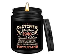 Geschenke zum 80 Geburtstag Mann, Sandelholz Duftkerze mit Spruch "Oldtimer Bj. 1946", velas perfumadas en cristal, regalos, regalo de cumpleaños para hombres, 80 años, papá, abuelo, colega, hermano