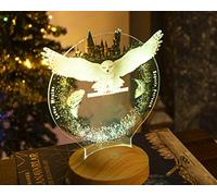 Geschenkelampe Lámpara de regalo personalizada Hogwarts Hedwig Owl con impresión UV de alta calidad, visión 3D, luz LED nocturna, regalo de cumpleaños, lámpara de mesa (estándar)