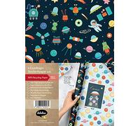 Geschenkpapier-Set für Kinder: Weltall (Astronauta, Raketen, Weltraum)