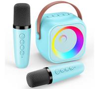 GeschenPark Juguetes Niño 3-10 Años, Karaoke 2 Microfonos Inalambricos Regalo Niños 3-10 Años,Microfono Inalambrico con Luces LED, Microfono Karaoke Infantil - Regalo Navidad Niño