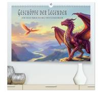 Geschöpfe der Legenden - Eine Reise durch die Welt mystischer Wesen (hochwertiger Premium Wandkalender 2027 DIN A2 quer), Kunstdruck in Hochglanz: ... Kraft in epischen, atmosphärischen Szenerien