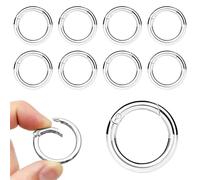 GESDYO 10 unidades de mosquetón redondo de 39 mm con anilla de resorte de aleación de zinc, carabiner Spring Split Rings Key for Crafts, DIY Bag Rings Craft Making, Bag Accessories