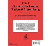 Gesetze des Landes Baden-Württemberg 160. Ergänzungslieferung: Rechtsstand: voraussichtlich voraussichtlich 1. April 2026