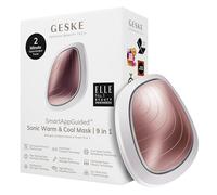 GESKE | SmartAppGuided™ Sonic Warm & Cool Mask | 9 en 1 | Máscara facial LED de belleza | Espectro LED completo y terapia de luz roja | Calor/frío | Mayor absorción de productosl | masajeador facial