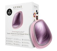 GESKE | SmartAppGuided™ Sonic Warm & Cool Mask | 9 en 1 | Máscara facial LED de belleza | Espectro LED completo y terapia de luz roja | Calor/frío | Mayor absorción de productosl | masajeador facial