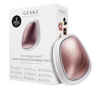 GESKE | SmartAppGuided™ Sonic Warm & Cool Mask | 9 en 1 | Máscara facial LED de belleza | Espectro LED completo y terapia de luz roja | Calor/frío | Mayor absorción de productosl | masajeador facial