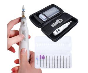 GESS Fresa de Uñas Eléctrica Kit Lima Eléctrica Portátil Set de Manicura y Pedicura Profesional con 12 Puntas para Uñas