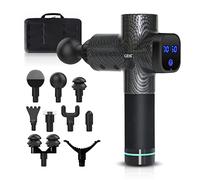 GESS Pistola de masaje muscular Revolver 9 accesorios, Masajeador de percusión de tejido profundo, alivio del dolor muscular, hombro cuello espalda piernas