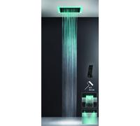 Gessi Afilo, sistema multifuncional de ducha tipo lluvia 500x500, con efecto de terapia de luz en color, 57509279