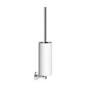 Gessi Anello juego de escobilla para WC, montaje en pared, recipiente blanco mate, 63719706, Color: PVD negro metálico