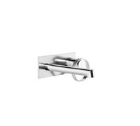 Gessi Anello, juego listo para instalar para mezclador monomando empotrado de lavabo, con placa rectangular, longitud de caño ajustable a 160-130 mm, caño siempre a la izquierda, 63388031, Color: crom