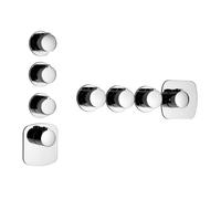 Gessi Anello, juego listo para montar con 3 vías separadas, 43236147, Color: Cromado cepillado