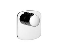 Gessi Anello, juego preparado para termostato oculto de 3/4 de alto rendimiento, 43256706, Color: PVD negro metálico
