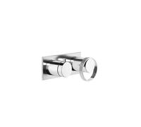 Gessi Anello, mezclador monomando para baño/ducha, con placa rectangular para cuerpo oculto, con cartucho desviador de 2 vías, 63379710, Color: PVD de latón