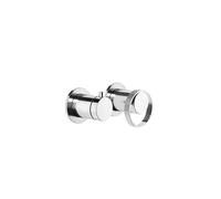 Gessi Anello, mezclador monomando para baño/ducha, con rosetas redondas para cuerpo oculto, con cartucho desviador de 2 vías, 63380149, Color: Óptica Finox