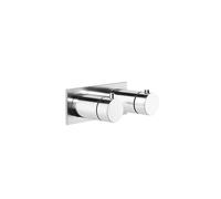 Gessi Anello termostato oculto listo para montar con placa cuadrada, cartucho desviador de 2 vías, cartucho de termostato, válvula antirretorno, 63334735, Color: Bronce cálido PVD