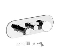 Gessi CONO set de montaje para mezclador monomando de bañera, desviador de 2 vías, curva de conexión directa a la pared con soporte, 45040299, Color: Negro XL