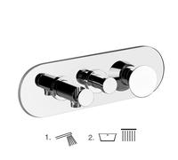 Gessi CONO set de montaje para mezclador monomando de ducha, desviador de 2 vías, codo de conexión directa a la pared con soporte, 45038149, Color: Óptica Finox