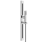 Gessi Eleganza, juego de barra de ducha, con teleducha anticalcárea de metal, tipo 1 chorro y manguera de ducha de 1,50 m, 46145080, Color: CCP de oro