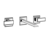 Gessi Eleganza, juego listo para montar, para grifería de 2 mandos con caño de 210 mm, sin juego de desagüe, 46090727, Color: Latón cepillado PVD