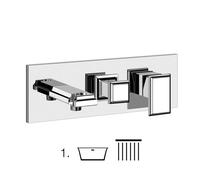 Gessi Eleganza, juego listo para montar, para mezclador monomando TUB, con desviador de 2 vías y codo de pared, con soporte, complementado con manguera de ducha y una teleducha, 46140713, Color: Latón