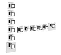 Gessi Eleganza, juego listo para montar, para termostato de alto rendimiento con 5 válvulas de apertura independiente para caja de empotrar, salida única, 46230713, Color: Latón antiguo