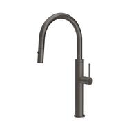 Gessi GESSI 316 Due Getti Black Metal Brushed PVD - 60022#707 Grifo monocomando Fregadero | Metal negro cepillado PVD, Doble chorro conmutable, Chorro normal y nebulizado