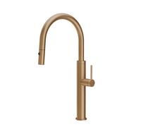 Gessi GESSI 316 Due Getti Warm Bronze Brushed PVD - 60022#726 Grifo monocomando Fregadero | Bronce cálido cepillado PVD, Doble chorro conmutable, Chorro normal y nebulizado