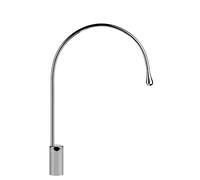Gessi Goccia caño de lavabo versión alta, sin desagüe, 387 mm de proyección, caño giratorio 360 grados, 33856299, Color: Negro XL