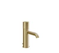 Gessi Habito mezclador monomando de lavabo, con caño, con juego de desagüe, proyección 131mm, INTRECCIO, 70101727, Color: Latón cepillado PVD