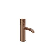 Gessi Habito mezclador monomando de lavabo, con caño, sin juego de desagüe, proyección 131mm, INTRECCIO, 70102708, Color: PVD cepillado de cobre