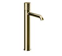Gessi Habito Mezclador monomando de lavabo, versión alta, sin juego de desagüe, 164mm de proyección, INTRECCIO, 70104710, Color: PVD de latón
