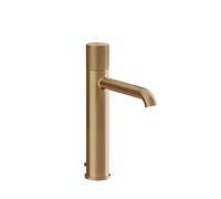 Gessi Habito Mezclador monomando de lavabo, Versión intermedia, con juego de desagüe, 164mm de proyección, RIGATO, 70505726, Color: Bronce cálido cepillado PVD