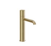 Gessi Habito Mezclador monomando de lavabo, Versión intermedia, sin juego de desagüe, 164mm de proyección, UNITO, 70006727, Color: Latón cepillado PVD