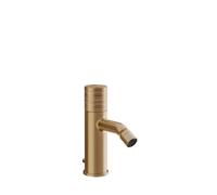 Gessi Habito mezclador monomando para bidé, con juego de desagüe, proyección de 111 mm, montaje sobremesa, TRAME, 70307726, Color: Bronce cálido cepillado PVD