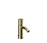 Gessi Habito mezclador monomando para bidé, con juego de desagüe, proyección de 111 mm, montaje sobremesa, TRAME, 70307710, Color: PVD de latón